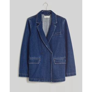Madewell Denim Blazer Womens Medium Cotton  Minimal Timeless Classic Versatile